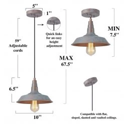 LNC Vintage Pot Lid Pendant-Clearance Lighting