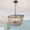 Lighting LNC Coastal Beaded Chandelier - 4 Lights-Clearance