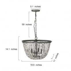 Lighting LNC Coastal Beaded Chandelier - 4 Lights-Clearance