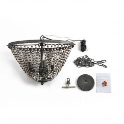 Lighting LNC Coastal Beaded Chandelier - 4 Lights-Clearance