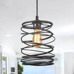 LNC Iron Spring Pendant Light-Clearance