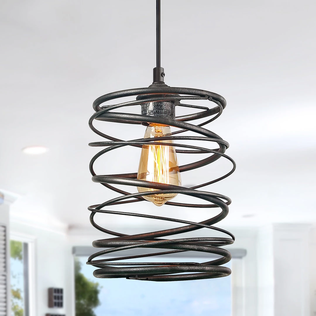 LNC Iron Spring Pendant Light-Clearance 3 LNC Iron Spring Pendant Light-Clearance