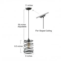 LNC Iron Spring Pendant Light-Clearance 22 LNC Iron Spring Pendant Light-Clearance