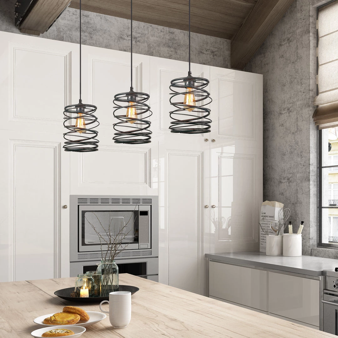 LNC Iron Spring Pendant Light-Clearance 16 LNC Iron Spring Pendant Light-Clearance