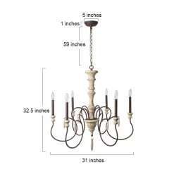 Hot Sale LNC Rustic Weathered Chandelier - 6 Lights 20 Hot Sale LNC Rustic Weathered Chandelier - 6 Lights