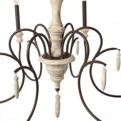 Lighting LNC Rustic Weathered Chandelier - 6 Lights-Open Box 24 Lighting LNC Rustic Weathered Chandelier - 6 Lights-Open Box