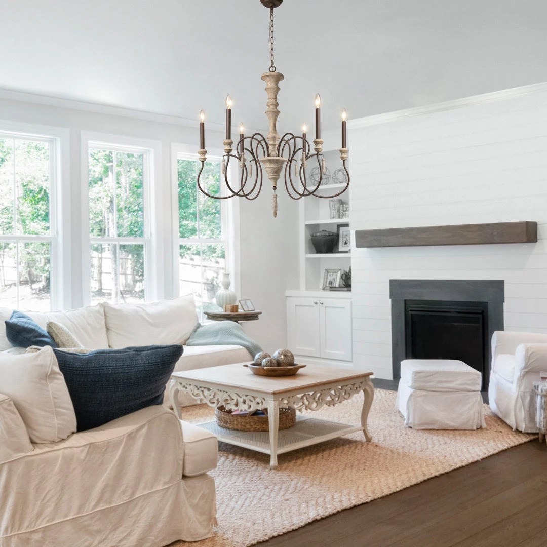 Hot Sale LNC Rustic Weathered Chandelier - 6 Lights 14 Hot Sale LNC Rustic Weathered Chandelier - 6 Lights