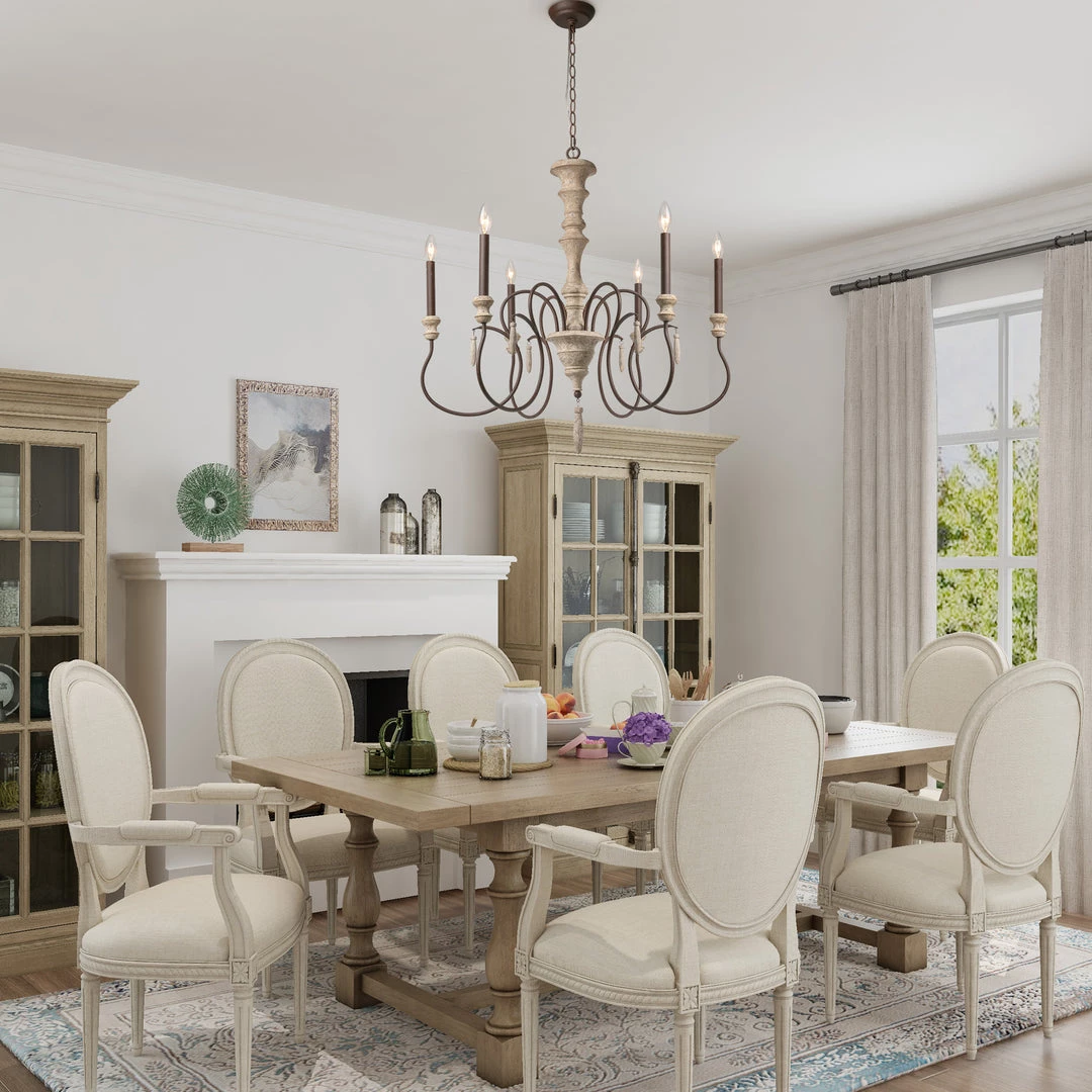 Lighting LNC Rustic Weathered Chandelier - 6 Lights-Open Box 15 Lighting LNC Rustic Weathered Chandelier - 6 Lights-Open Box