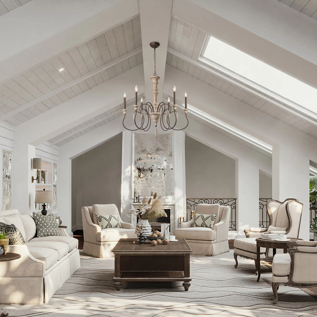 Hot Sale LNC Rustic Weathered Chandelier - 6 Lights 4 Hot Sale LNC Rustic Weathered Chandelier - 6 Lights