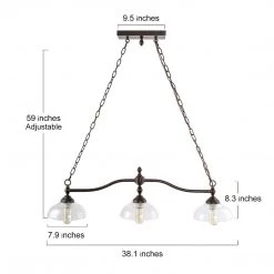 LNC Linear Half Dome Shade Chandelier-Open Box Lighting