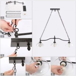 LNC Linear Half Dome Shade Chandelier-Open Box Lighting