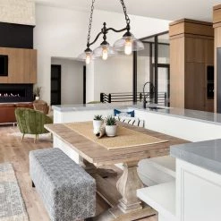 Modern LNC Linear Half Dome Shade Chandelier-3 Lights