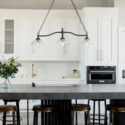 Modern LNC Linear Half Dome Shade Chandelier-3 Lights