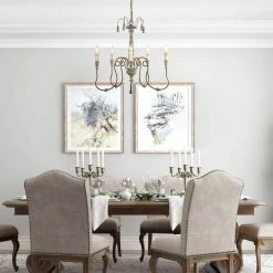 Hot Sale LNC Rustic Weathered Chandelier - 5 Lights