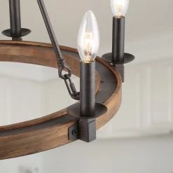 LNC Modern Wagon Wheel Chandeliers - 6 Lights