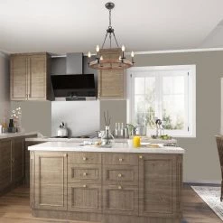 LNC Modern Wagon Wheel Chandeliers - 6 Lights