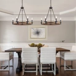 LNC Modern Wagon Wheel Chandeliers - 6 Lights