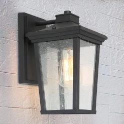 LNC Seeded Glass Lantern Wall Sconce - Small Lighting