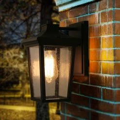 LNC Seeded Glass Lantern Wall Sconce - Small Lighting