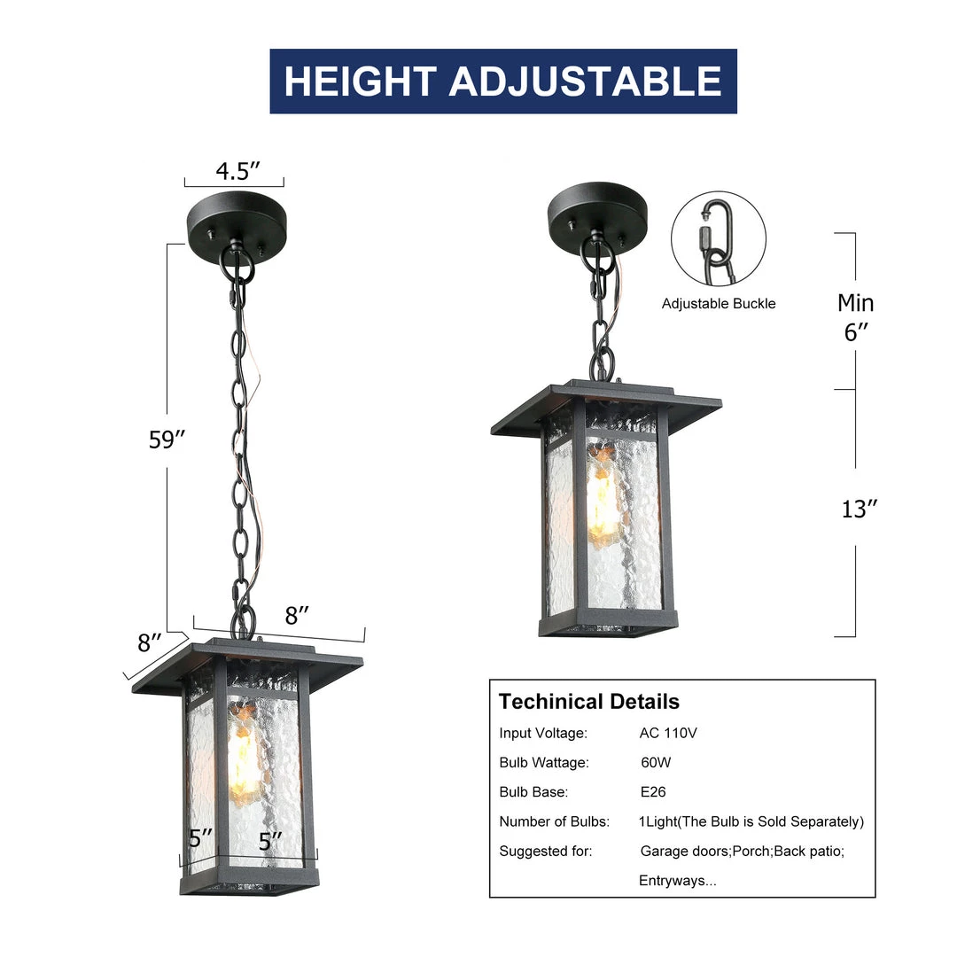 LNC HOME Textured Glass Pendant Light 7 LNC HOME Textured Glass Pendant Light