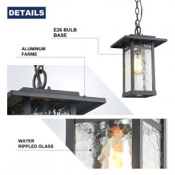 LNC HOME Textured Glass Pendant Light 11 LNC HOME Textured Glass Pendant Light
