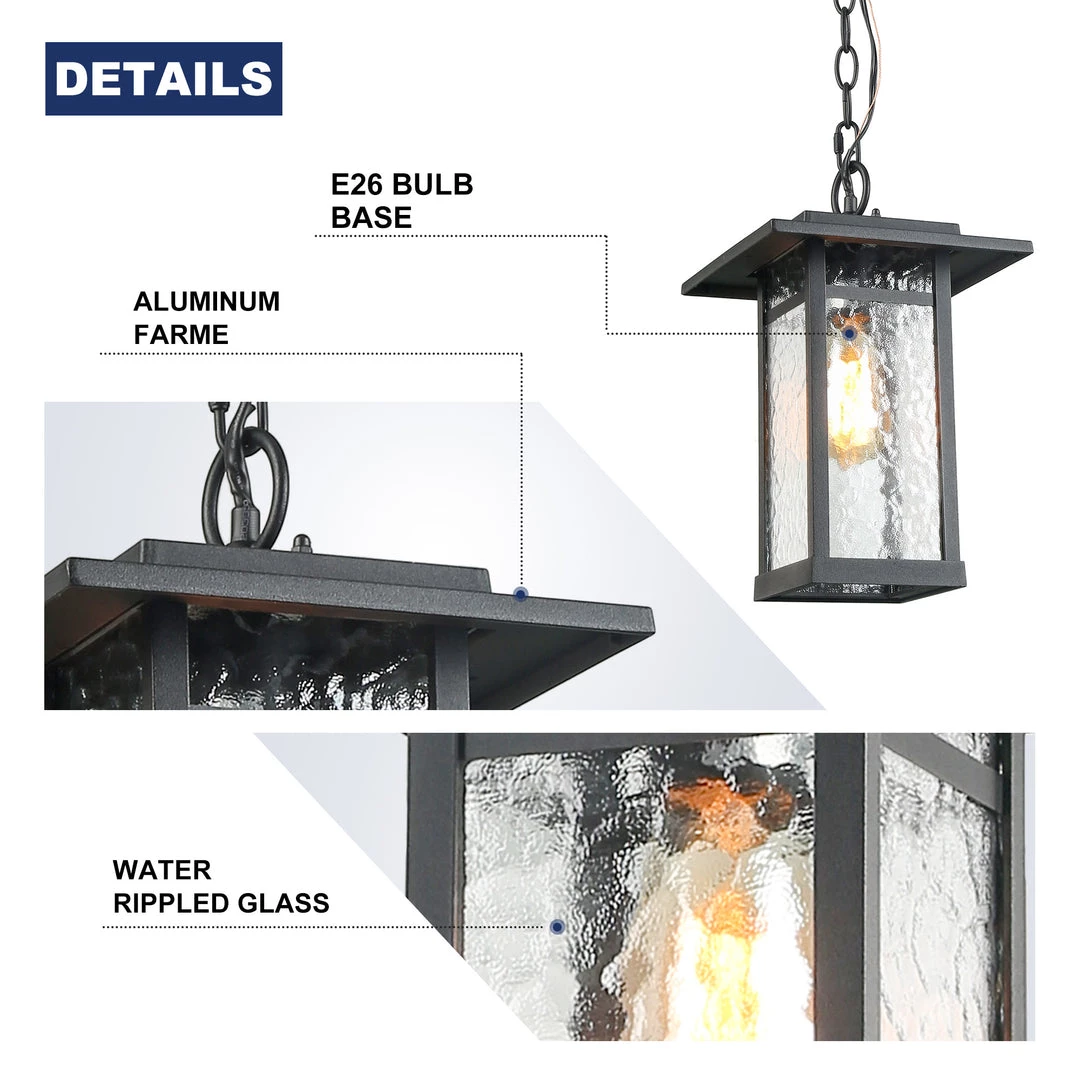 LNC HOME Textured Glass Pendant Light 6 LNC HOME Textured Glass Pendant Light
