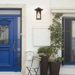 Hot Sale LNC Black Modern Seeded Glass Outdoor Wall Light 16 Hot Sale LNC Black Modern Seeded Glass Outdoor Wall Light