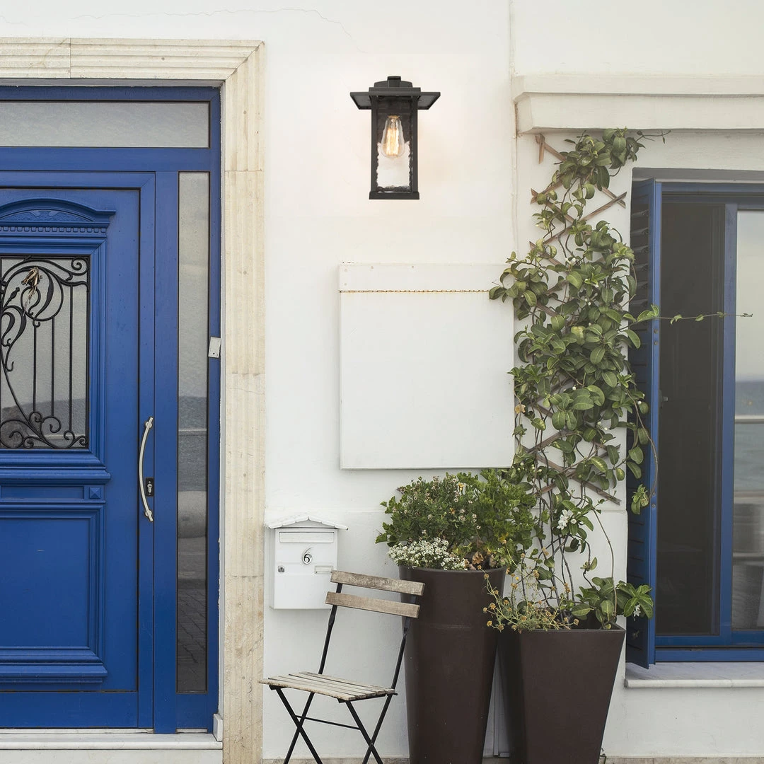 Hot Sale LNC Black Modern Seeded Glass Outdoor Wall Light 5 Hot Sale LNC Black Modern Seeded Glass Outdoor Wall Light