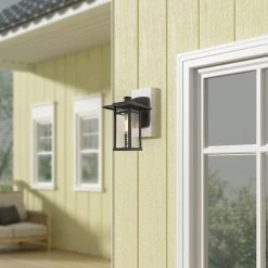 Hot Sale LNC Black Modern Seeded Glass Outdoor Wall Light 25 Hot Sale LNC Black Modern Seeded Glass Outdoor Wall Light