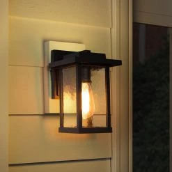 LNC Textured Glass Cubic Sconce