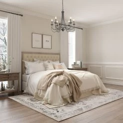 LNC Slim Metal Chandelier - 6 Lights-Clearance Lighting