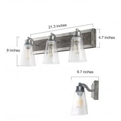 LNC Wooden Base Wall Sconce - 3 Lights Hot Sale