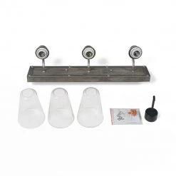 LNC Wooden Base Wall Sconce - 3 Lights Hot Sale