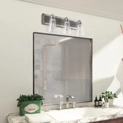 LNC Wooden Base Wall Sconce - 3 Lights Hot Sale