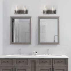 Lighting LNC Wooden Base Wall Sconce - 2 Lights-Clearance 18 Lighting LNC Wooden Base Wall Sconce - 2 Lights-Clearance