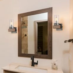 Lighting LNC Distressed Wood Wall Sconce-Clearance