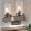 Hot Sale LNC Distressed Wood Wall Sconce - 2 Lights