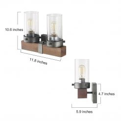 Hot Sale LNC Distressed Wood Wall Sconce - 2 Lights