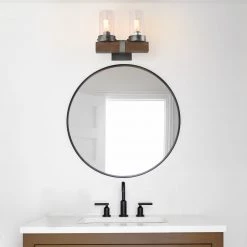 Hot Sale LNC Distressed Wood Wall Sconce - 2 Lights