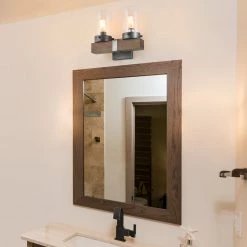 Hot Sale LNC Distressed Wood Wall Sconce - 2 Lights