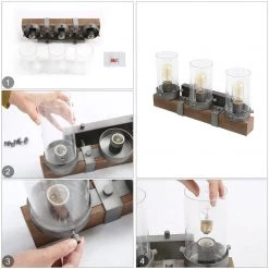 Lighting LNC Distressed Wood Wall Sconce - 3 Lights-Clearance