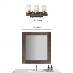 Lighting LNC Distressed Wood Wall Sconce - 3 Lights-Clearance