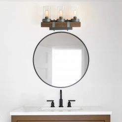 Lighting LNC Distressed Wood Wall Sconce - 3 Lights-Clearance