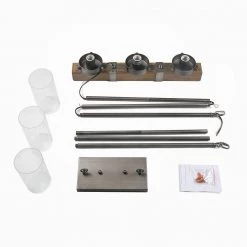 LNC Linear Rustic Wood Chandelier - 3 Lights Hot Sale