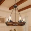 LNC Wagon Wheel Chandelier - 6 Lights