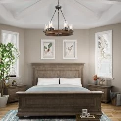 LNC Wagon Wheel Chandelier - 6 Lights