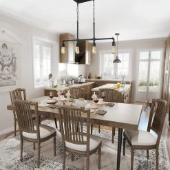 LNC Linear Pipe Chandelier - 4 Lights