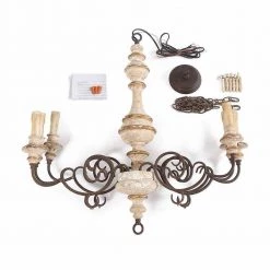LNC Weathered Cottage Chandelier - 6 Lights-Open Box