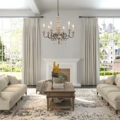 LNC Weathered Cottage Chandelier - 6 Lights