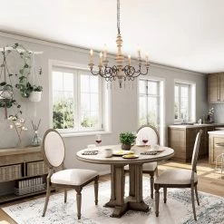 LNC Weathered Cottage Chandelier - 6 Lights